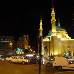 Streetscape with Al-Amin Mosque in background