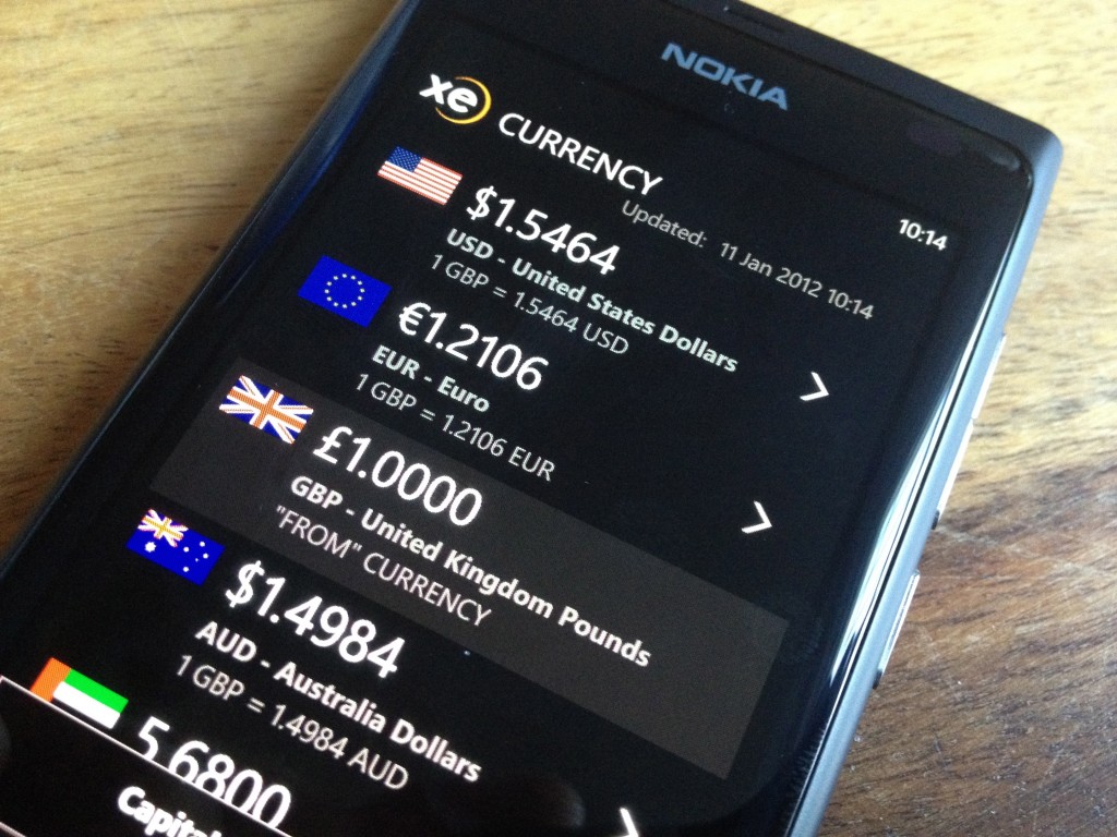 Nokia Lumia 800 - XE Currency Nokia Lumia 800 - XE Currency
