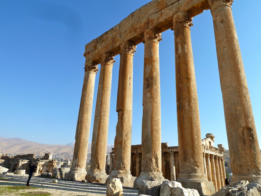 Ruins of Temple of Jupiter looking onto the Temple of Bacchus